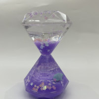Minuteur liquide en forme de diamant, sablier flottant en acrylique, jouet sensoriel pour enfants et adultes, décoration de maison, cadeau de Noël