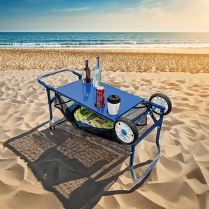 Plaj balıkçılık arabası tekerlekli dayanıklı katlanır plaj sepeti 2 tekerlekler katlanır allallan plaj masa sepeti vagon - Product Image 5