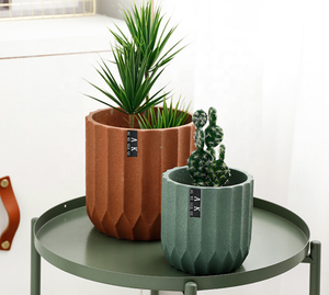 Maceta Moderna Blanca con Rayas de 5 Pulgadas, Maceta de Cerámica con Orificios de Drenaje para Jardín - Product Image 5