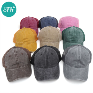 Gorra de béisbol snapback vintage sólida sin estructura, lavada y teñida con pigmentos, gorra de camionero de malla, venta al por mayor, regalo promocional - Product Image 1