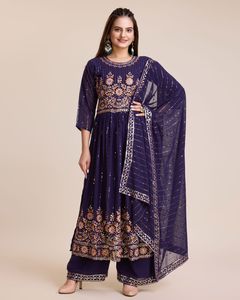 Sharara Kurti de diseño moderno de lujo de alta calidad con traje Dupatta Salwar para bodas y fiestas de proveedor indio - Product Image 4