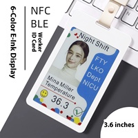Badge électronique élégant avec écran d'affichage en encre électronique couleur haute résolution six couleurs ultra-fin de 3,6 pouces