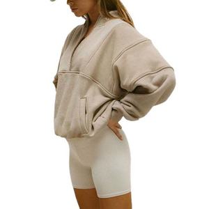 2024 New Arrival Designer Wholesale Custom Women's Sublimation <b>Hoodies</b> Half Zip Hoodie No <b>String</b> <b>for</b> Women - Product Image 6