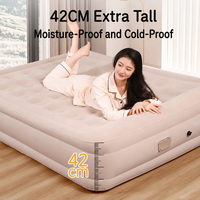 Ensemble canapé-lit carré en cuir PU, matelas gonflable pliable, design polyvalent pour salon, confort de couchage pour invités