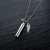 Collier tendance en acier inoxydable pour cendres d'animaux de compagnie, pendentif flacon de parfum personnalisé, bijou simple et élégant