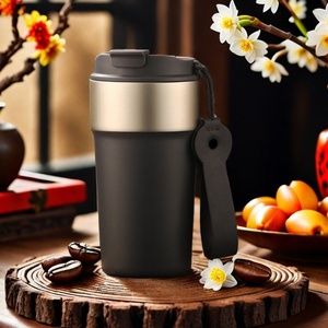 Taza de Café de Acero Inoxidable 316 de 500 ml, Aislada, Libre de BPA, con Tapa Abatible y Pajita, Portátil, a Prueba de Fugas, para Regalos Empresariales - Product Image 2