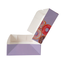 Boîte d'emballage en papier d'art blanc pour bouffée de dessert beignet imprimée personnalisée écologique Boîtes d'emballage en papier pour boulangerie sushi gâteau mochi