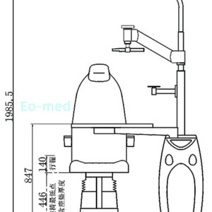 Sillón de Refracción Oftálmica Popular 2022 con Soporte para Instrumentos Motorizados, Unidad de Refracción para Optometría TR510A - Product Image 4