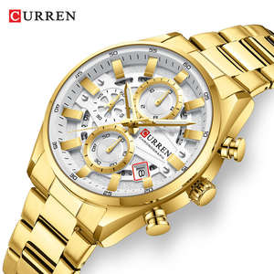 Reloj CURREN 8495 de Moda Casual para Hombre de Negocios, Reloj de Pulsera de Cuarzo con Correa de Acero Inoxidable de Lujo, Cronógrafo Luminoso con Calendario - Product Image 3