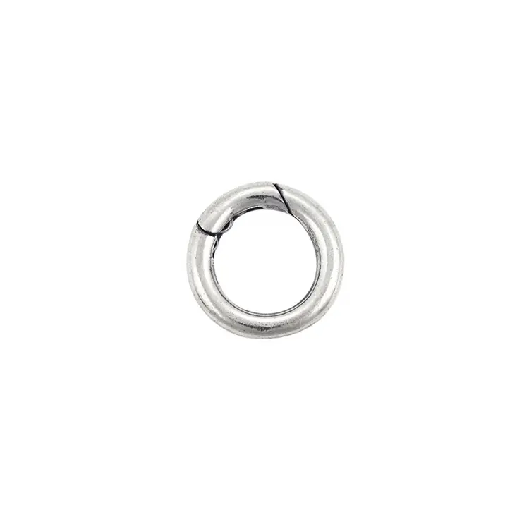 925 Sterling Silver Spring Push Gate Round Clasp Closure Charm Holder O Ring Clip For Jewelry Bracelet Necklace 10mm 12mm 14mm