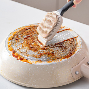 Kitchen Pot Scrubber Long Handle Silicone Non Stick Gentle For Pans And Pots Cleaning <b>Brush</b> - Product Image 3