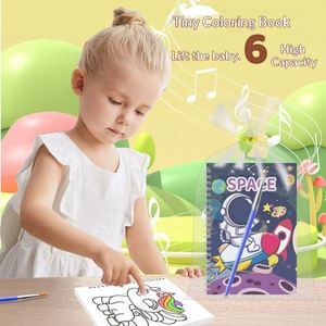 Cheap Custom Wholesale High Quality Spiral Hard Cover Cardboard <b>Animal</b> Theme Kids Coloring Books Built-in Paint Palette - Product Image 4