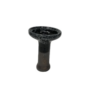 Tête de chicha portable en céramique avec rainures pour support de charbon et utilisation de papier d'aluminium, emballage en boîte
