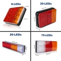 Feu arrière combiné rectangulaire à 75 LED, 3 sections ambre/rouge/blanc, pour feux stop, clignotants et marche arrière, pour semi-remorque