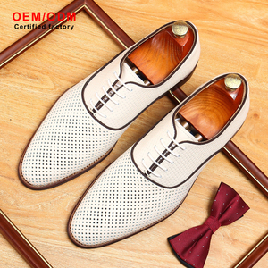 Chaussures habillées pour hommes en cuir de vachette perforées, style brogue, sur mesure OEM, grande taille, à lacets, rehaussantes, pour mariage - Product Image 2