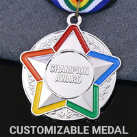 Vente en gros, livraison directe, médailles de récompense sur le thème du sport en alliage de zinc plaqué avec ruban coloré, trophée de vainqueur, cadeau