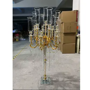beautiful top k9 crystal clear wedding tall 9 arm crystal gold candelabras for wedding decor