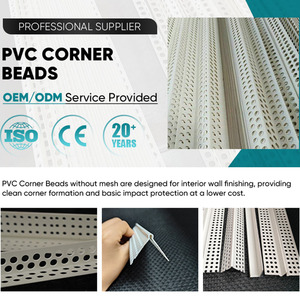 Cornières <span class=keywords><strong>de</strong></span> sécurité en PVC en gros avec treillis en fibre <span class=keywords><strong>de</strong></span> verre pour le plâtrage des façades EIFS/ETICS et la finition des cloisons sèches - Product Image 4