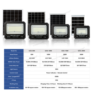 ไฟสปอร์ตไลท์โซลาร์เซลล์กันน้ำ IP65 <span class=keywords><strong>jd</strong></span> ขนาด 25W 40W 60W 100W 200W 300W พร้อมเซ็นเซอร์ตรวจจับความเคลื่อนไหวและพลังงานแสงอาทิตย์ - Product Image 4