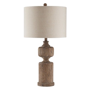 Lámpara de mesa de madera cilíndrica redonda para lectura de escritorio y lámpara de estudio - Product Image 3