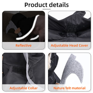 고급 디자이너 폴리에스터 후드 티셔츠 맞춤 할로윈 고양이 및 강아지 반려동물 코스튬 (클래식 액세서리 포함) - Product Image 3