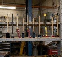 Ensemble d'outils de lutte contre les incendies forestiers - 8 pièces avec manche en fibre de verre, kit d'outils de sécurité incendie