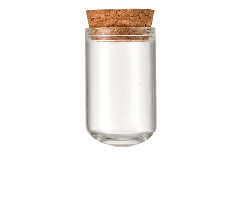30mm Cork Glass Packaging Flat Bottle 15ml Floating Wishing Test Tube with Split Bottom and Top for Candies Other Products