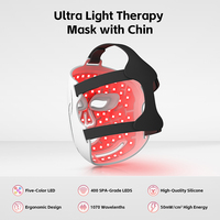 Masque de luminothérapie sans fil personnalisé à lumière rouge, masque facial en silicone infrarouge LED pour le visage et le cou, appareils de beauté à luminothérapie