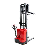 Gerbeur électrique piéton Longyuan CDD, longueur de fourche 1100 mm, batterie plomb-acide, pneus en polyuréthane, déplaceur latéral électrique, double mât