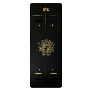 Tapete de <span class=keywords><strong>Yoga</strong></span> Profesional de Caucho Natural PU Antideslizante con Diseño de Mandala Dorado, Ecológico, Grado Estudio, 1830 x 680 x 5 mm, Precio de Fábrica - Product Image 2