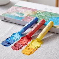 Kit de 48 Pasteles al Óleo Suaves de Colores Intensos, No Tóxicos, Textura Suave, Mezclables, Crayones para Pintar para Niños, Kits de Dibujo y Arte DIY