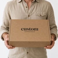 Boîte cadeau en kraft personnalisée avec papier d'emballage, logo personnalisé, boîte d'emballage en carton ondulé pour coffret cadeau souvenir