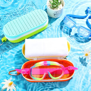 Étui de protection portable en silicone pour lunettes de natation avec trou de drainage et fermeture éclair, grande pochette de transport pour lunettes de soleil – Offre Spéciale - Product Image 3