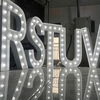 Lettres lumineuses LED en acier galvanisé, taille et couleur personnalisées, étanches IP65, pour publicité, mariage, extérieur, villa, mur extérieur