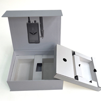 Boîte d'emballage cadeau de présentation en carton rigide noir mat de luxe personnalisé avec fermeture magnétique de grande taille
