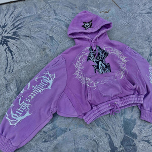 Sudadera con Capucha para Hombre, Estilo Hip Hop Punk, Holgada, Color Morado, con Cordón Ajustable, Personalizada, Estilo <span class=keywords><strong>Rap</strong></span> - Product Image 4