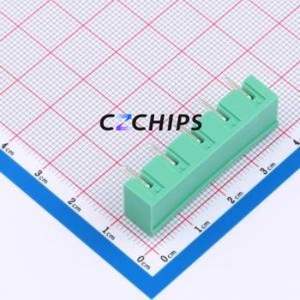 MX2EDGRC-7.62-05P-GN01-Cu-A Plug-in Terminal Block Bent Lead Through Hole,P=7.62mm Board-to-Board / Socket - Closed 1x5P 7.62mm - Product Image 2