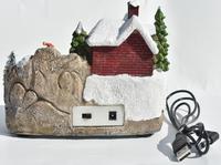 Nouveaux cadeaux 2021, grande musique, hiver, village enneigé, arbre de Noël, style maison, LED