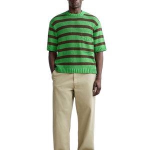 Camisetas de punto a rayas personalizadas de algodón 100% para hombre, Camiseta de punto para hombre - Product Image 3