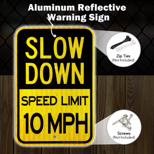 Señal Reflectante <span class=keywords><strong>de</strong></span> Reducción <span class=keywords><strong>de</strong></span> Velocidad, Límite <span class=keywords><strong>de</strong></span> Velocidad <span class=keywords><strong>de</strong></span> 10 MPH, Señal <span class=keywords><strong>de</strong></span> Tráfico <span class=keywords><strong>de</strong></span> Aluminio Resistente al Agua y a la Corrosión - Product Image 6