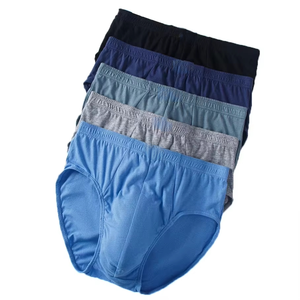 <span class=keywords><strong>Calzoncillos</strong></span> de Hombre de Cintura Alta, Talla Grande, 100% Algodón, Color Sólido, Cómodos y Suaves - Product Image 2
