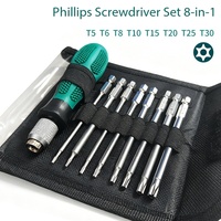 Jeu de tournevis manuels Torx multifonctionnels de haute qualité, 8 pièces, comprenant un étui portable et un jeu de tournevis de précision