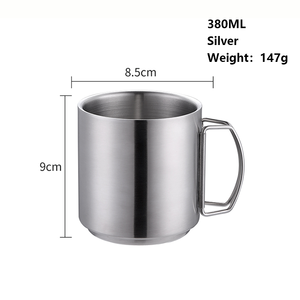 कस्टम लोगो 380 मिलीलीटर डबल दीवार स्टेनलेस स्टील 304 कोरियन गर्म कॉफी मग घर रसोई पानी की बोतल टम्बल स्टील पानी - Product Image 3