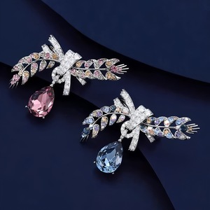 Broche de Lazo de Alta Gama, Exquisito y Elegante, Versátil, con Diseño de Espiga, Chapado en Oro, para Boda o Compromiso - Product Image 4