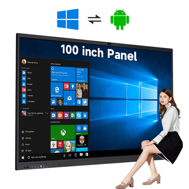 School Education Teaching Interactive Board 55/65/75/86/100 Inch Touch Screen LCD Display Smart Whiteboard for Interactive
