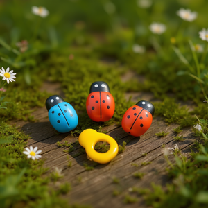 Parches Adhesivos de Plástico PVC con Diseño de Escarabajo, 25mm, 4 Unidades, para Regalos - Product Image 3