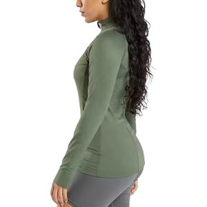 Chaqueta Deportiva Cortavientos con Cierre Completo y Cuello Alto para Mujer, con Logotipo Personalizado, Bolsillos con Cremallera Larga para Práctica de Yoga - Product Image 3