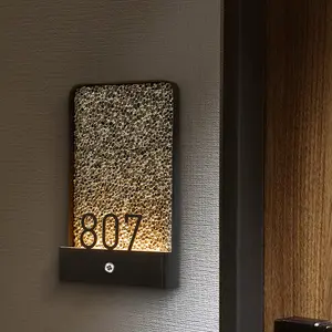 EZD hochwertiges hotel Zimmernummer 3D-Schilder Hotelschild aus Metall Türschild Außenbeleuchtung Gebäudewand buchstabe Hotelschilder