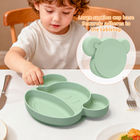 Assiette en silicone de qualité alimentaire pour bébés, design moderne, facile à nettoyer, ensemble de vaisselle de salle à manger pour enfants