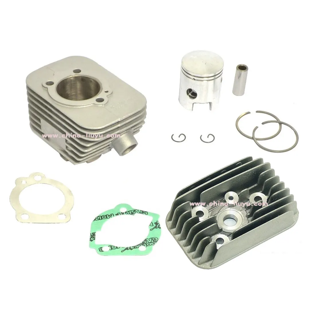 Haute Qualité Cyclomoteur 43mm 80cc Kit de Cylindre avec Culasse pour Piaggio Patron, Bravo, Ciao, Beppe Grillo, Si-(Axe De Piston 10mm/12mm)